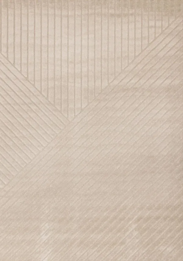 Oskar 7 x 10 Beige Striped Angles Area Rug