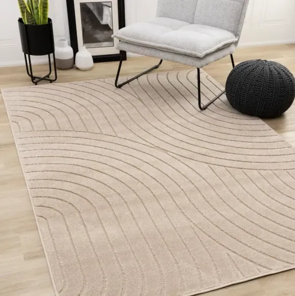 Oskar 5 x 8 Beige Curved Arches Area Rug