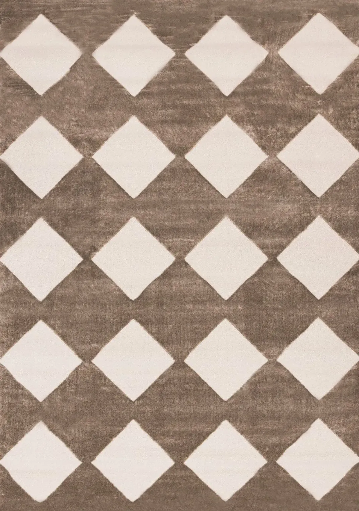 Leo Brown and Cream Diamond 7 x 10 Area Rug