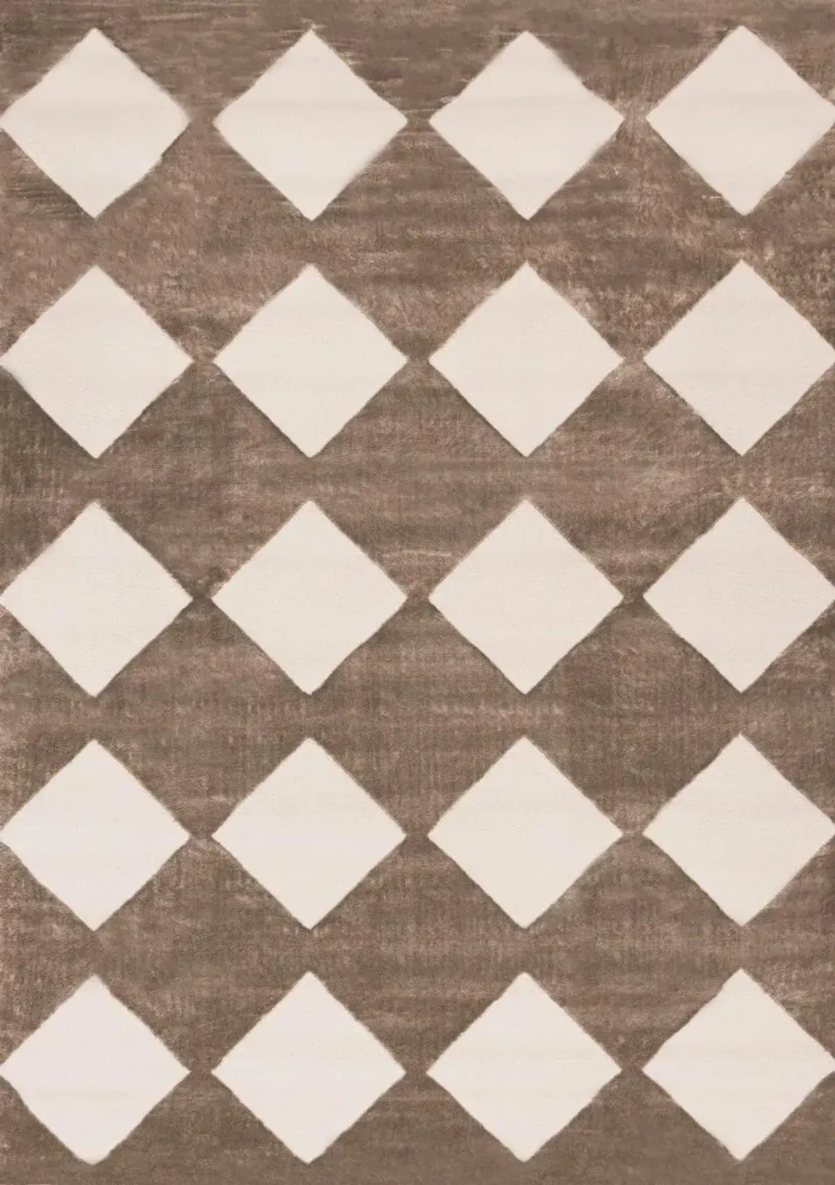 Leo Brown and Cream Diamond 8 x 11 Area Rug
