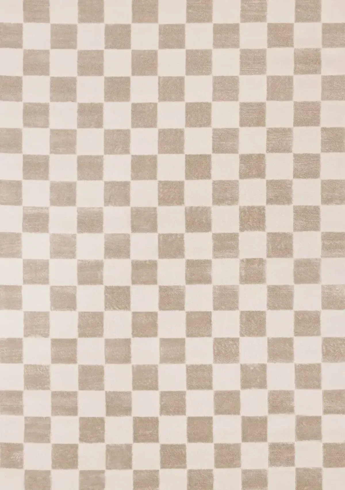 Leo Beige and Cream Checkered 5 x 8 Area Rug