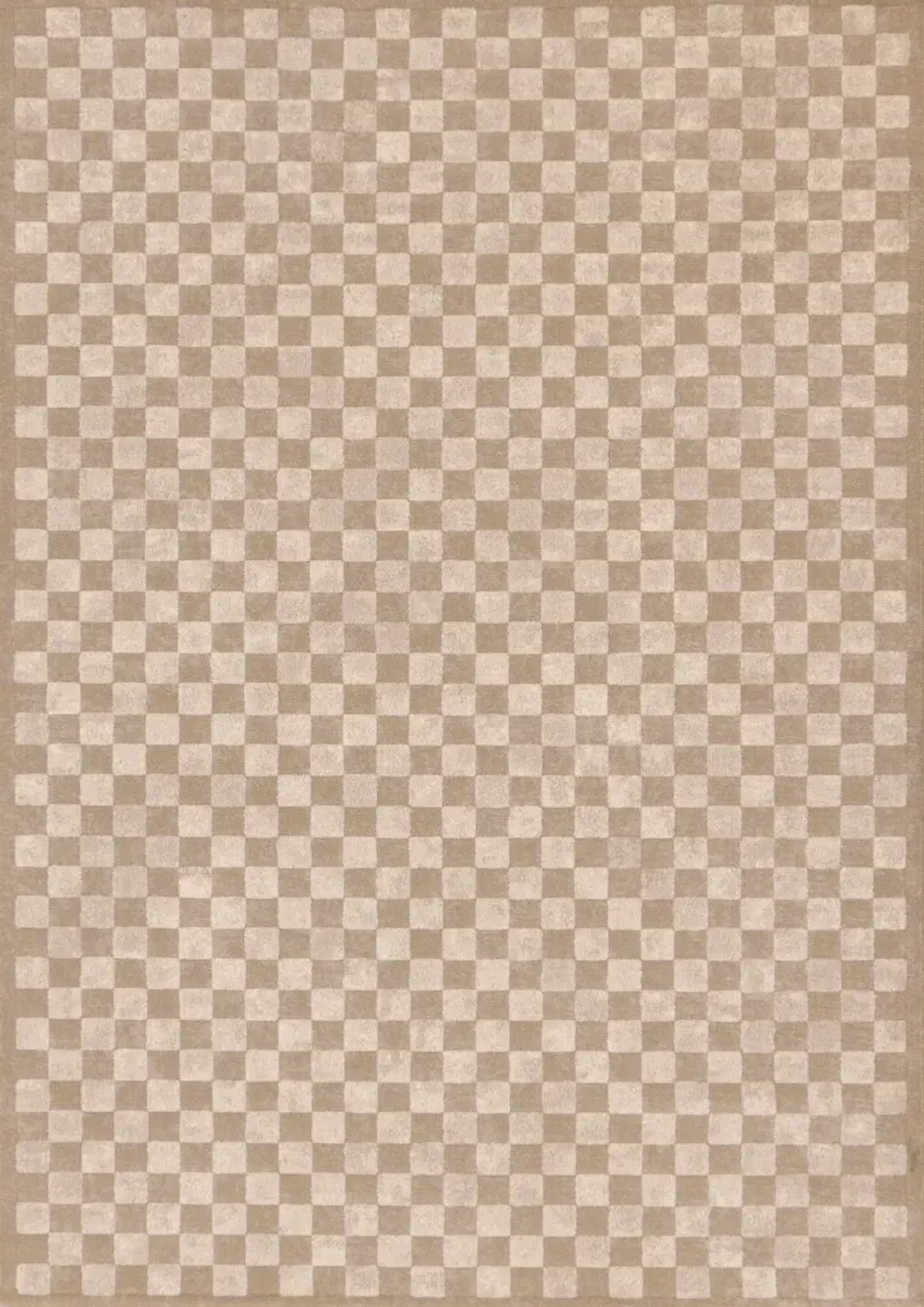 Himalaya Taupe Checkered 5 x 8 Area Rug