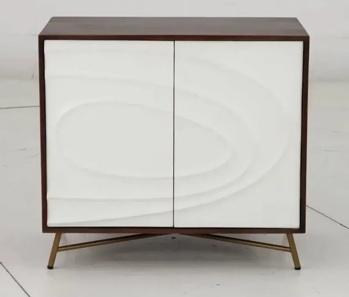 Espresso and White 2-Door Accent Cabinet