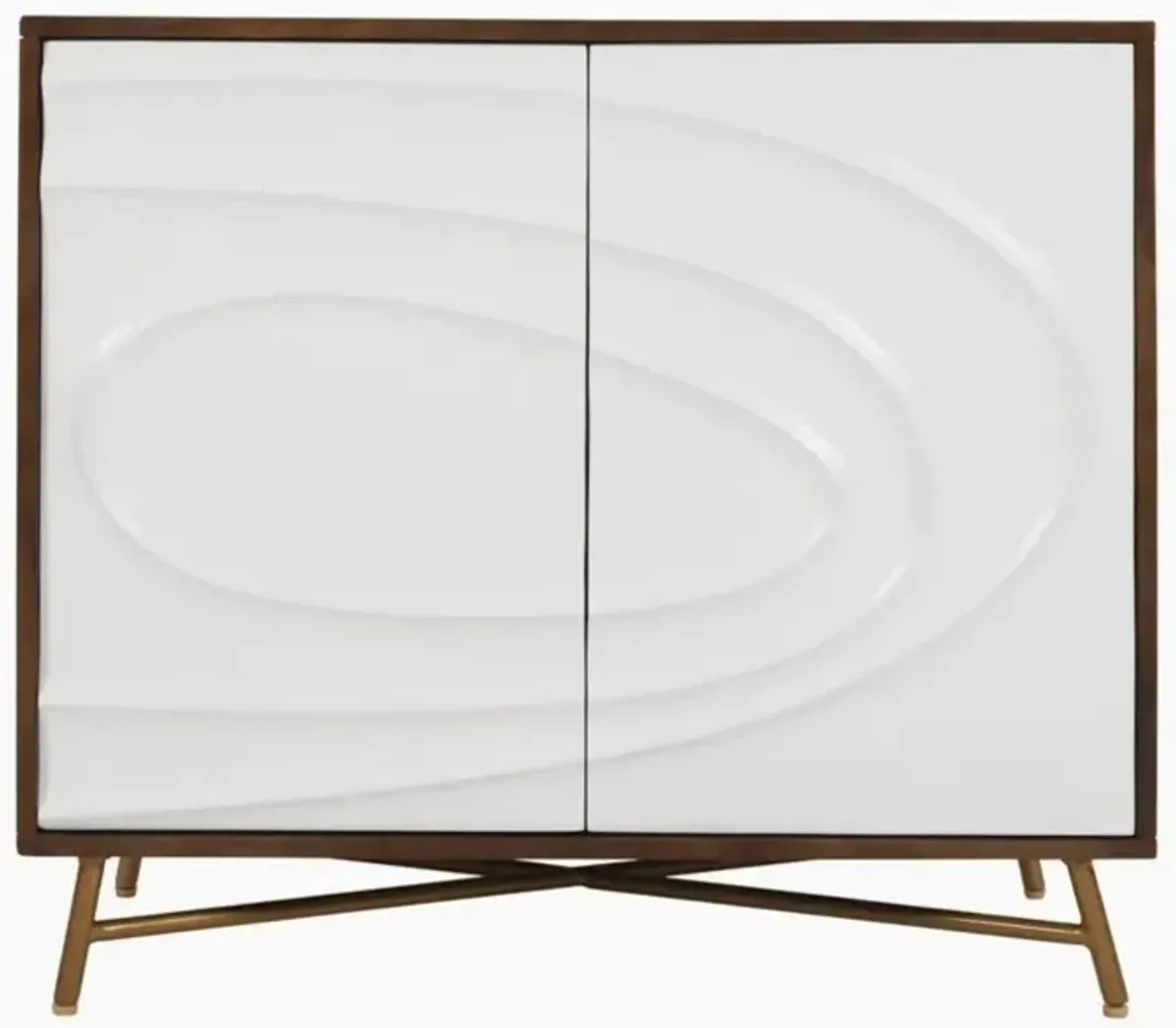 Espresso and White 2-Door Accent Cabinet