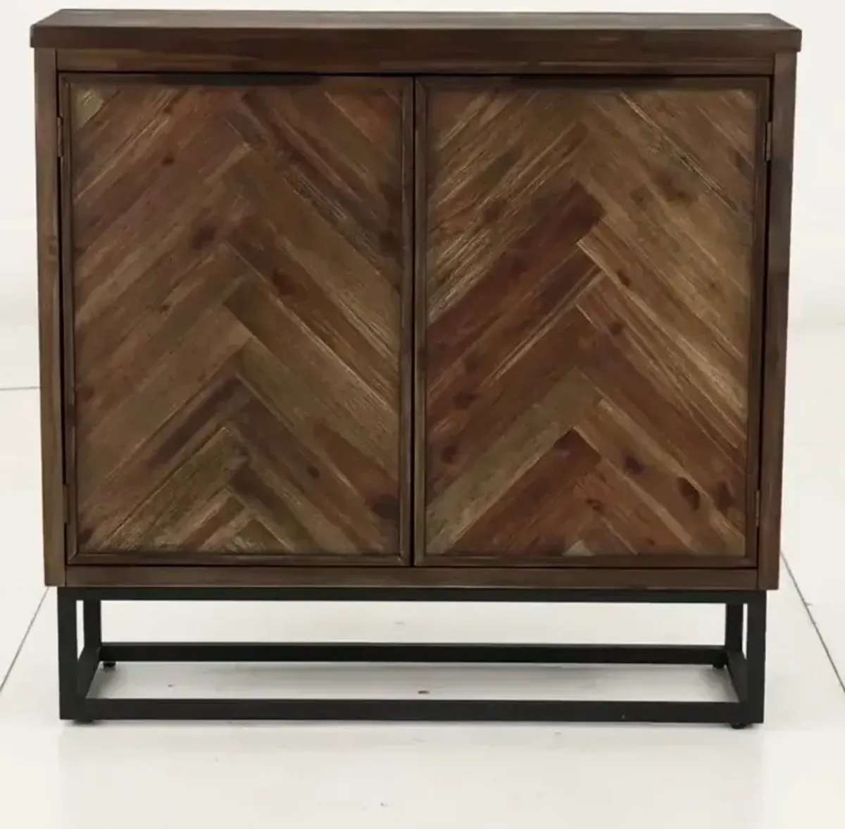 Washed Gray 2-Door Accent Cabinet