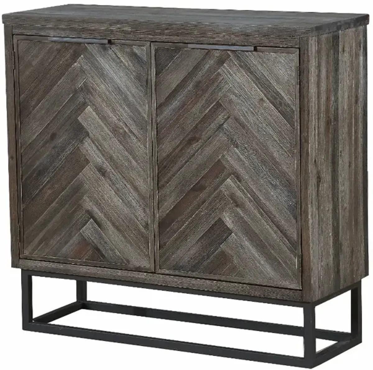 Washed Gray 2-Door Accent Cabinet