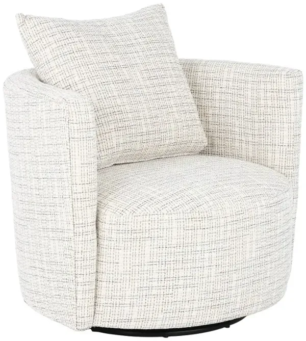 Carlin White Swivel Accent Chair