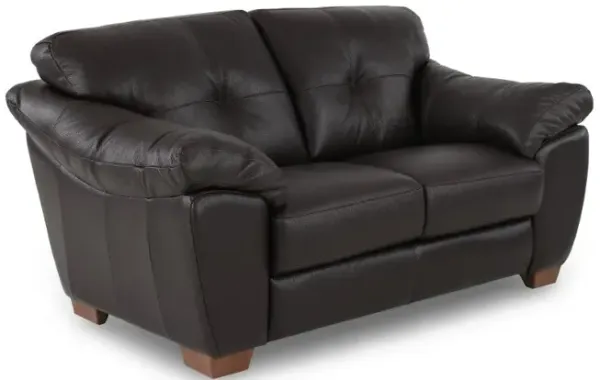 Clay Dark Brown Leather Loveseat