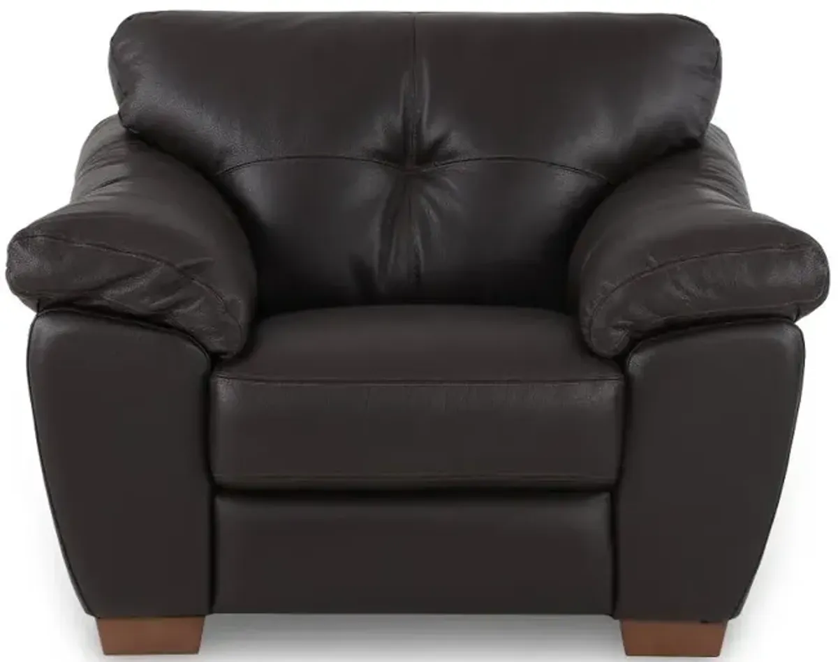 Clay Dark Brown Leather Chair