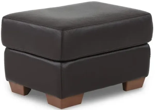 Clay Dark Brown Leather Ottoman