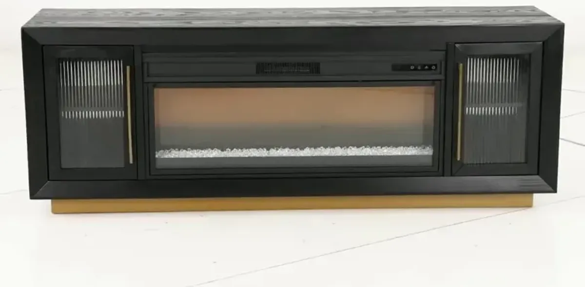 Montrose Black and Gold Fireplace Mantle