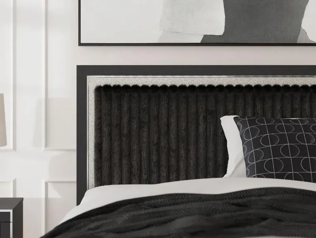 Zinus Black Sparkle Queen Headboard