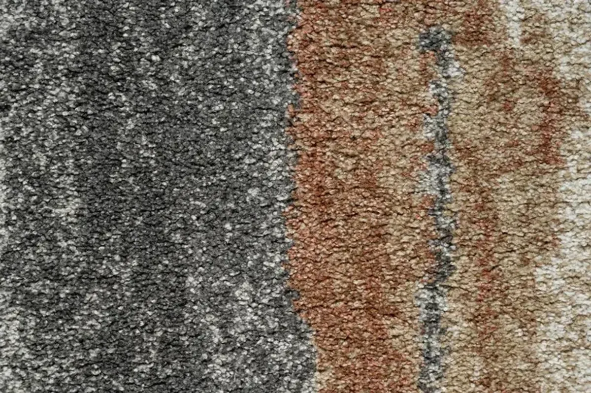 Granada 5 x 8 Rust and Sage Brush Stroke Earth Tone Area Rug