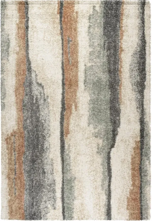 Granada 5 x 8 Rust and Sage Brush Stroke Earth Tone Area Rug