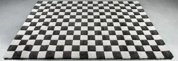 Nube 8 x 10 Checkerboard Black Area Rug