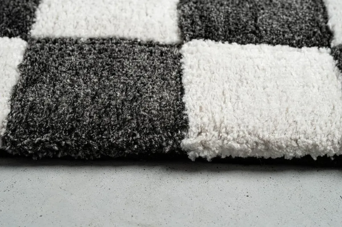 Nube 8 x 10 Checkerboard Black Area Rug
