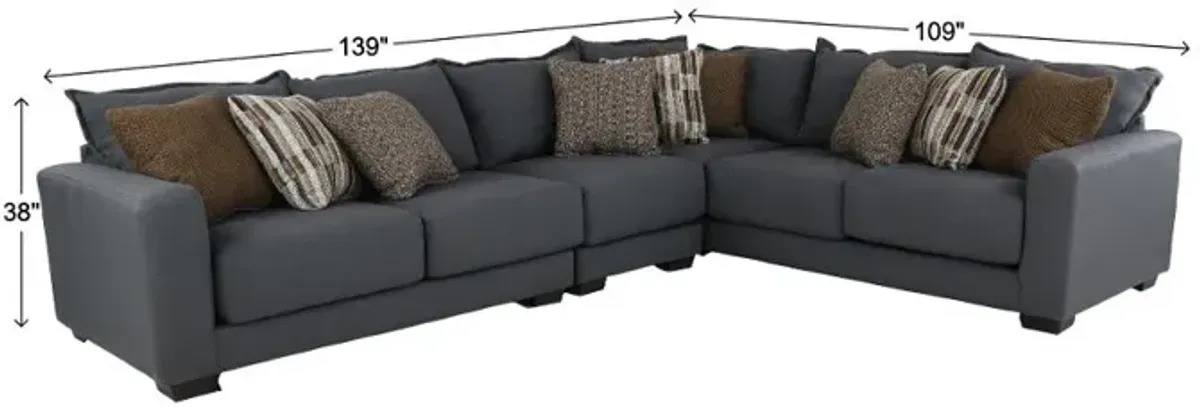 Pinnacle Gray 3 Piece Sectional