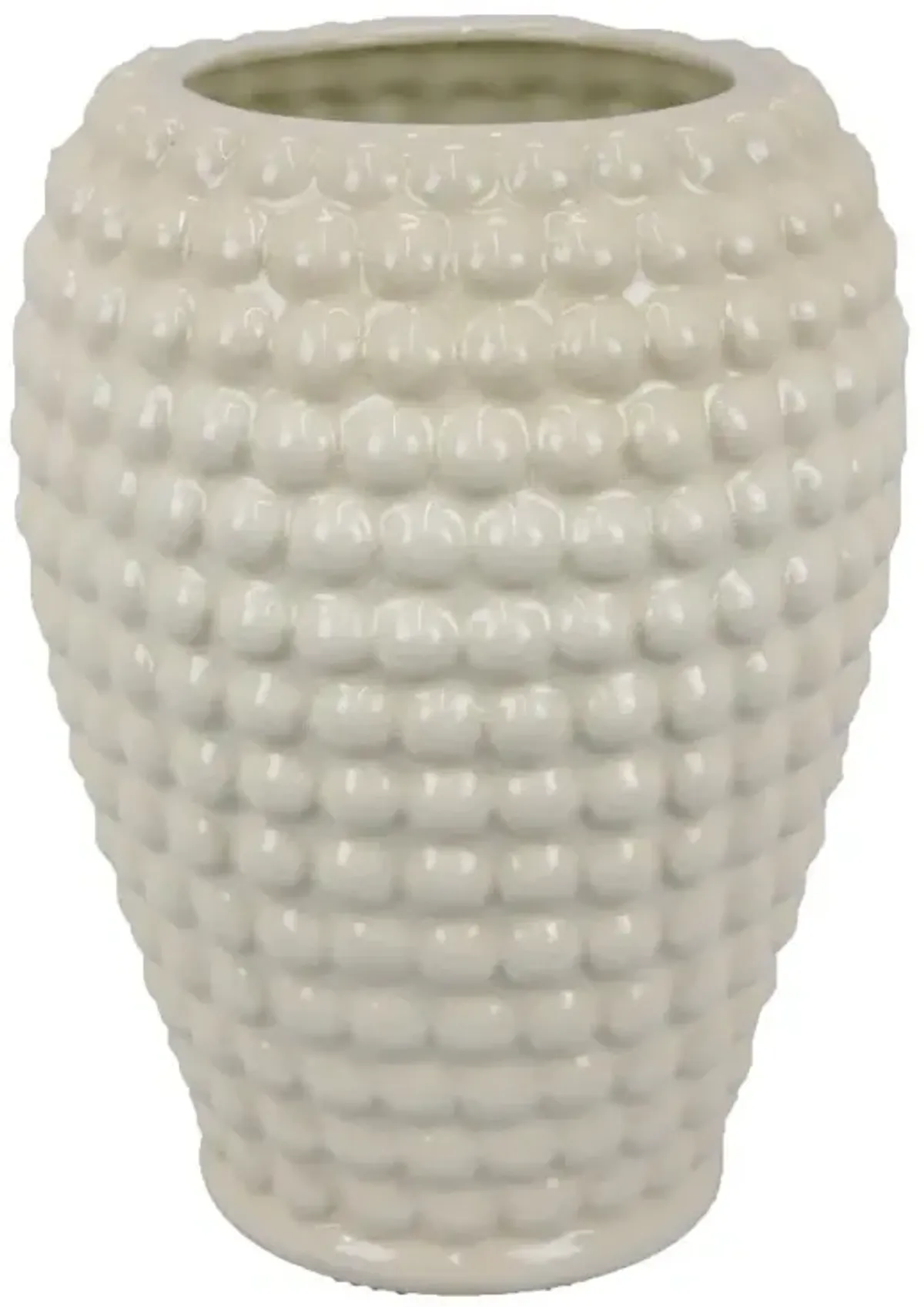 Ceramic Off White Bubbled Vase