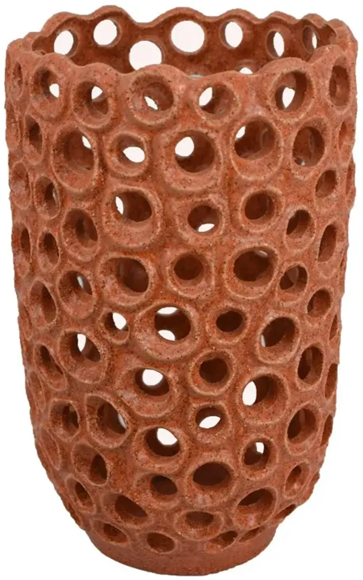 12.6" Deep Orange Vase