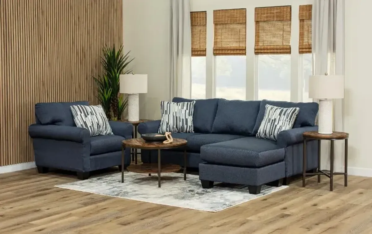 Kelly Blue 7 Piece Living Room Set