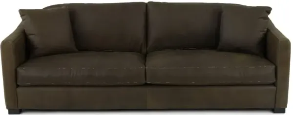 Adele Green Leather Sofa