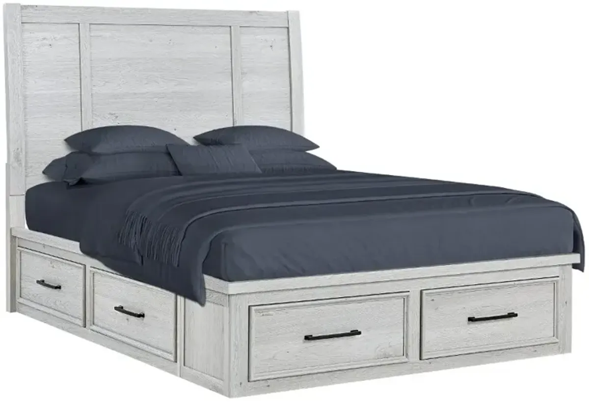 Bridget Whitewash King Storage Bed