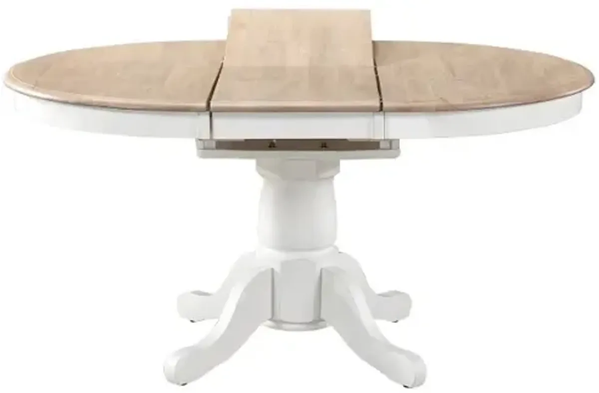 Highland Natural and White Round Dining Table