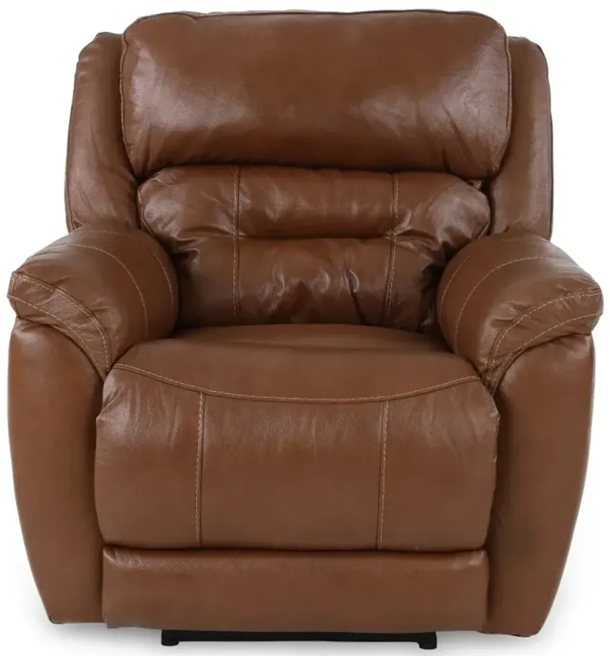 Contender Saddle Brown Leather Power Recliner
