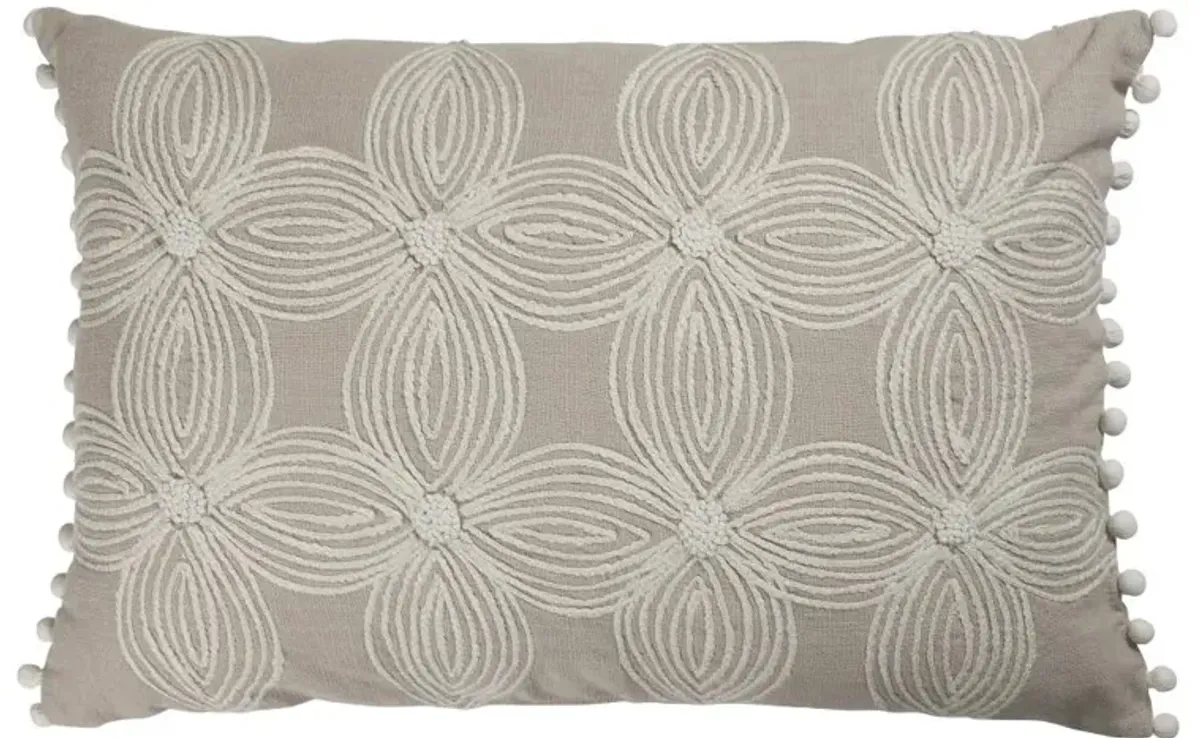 Natural Floral Lumbar Throw Pillow