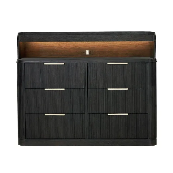 Genevieve Chocolate Brown Dresser Hutch