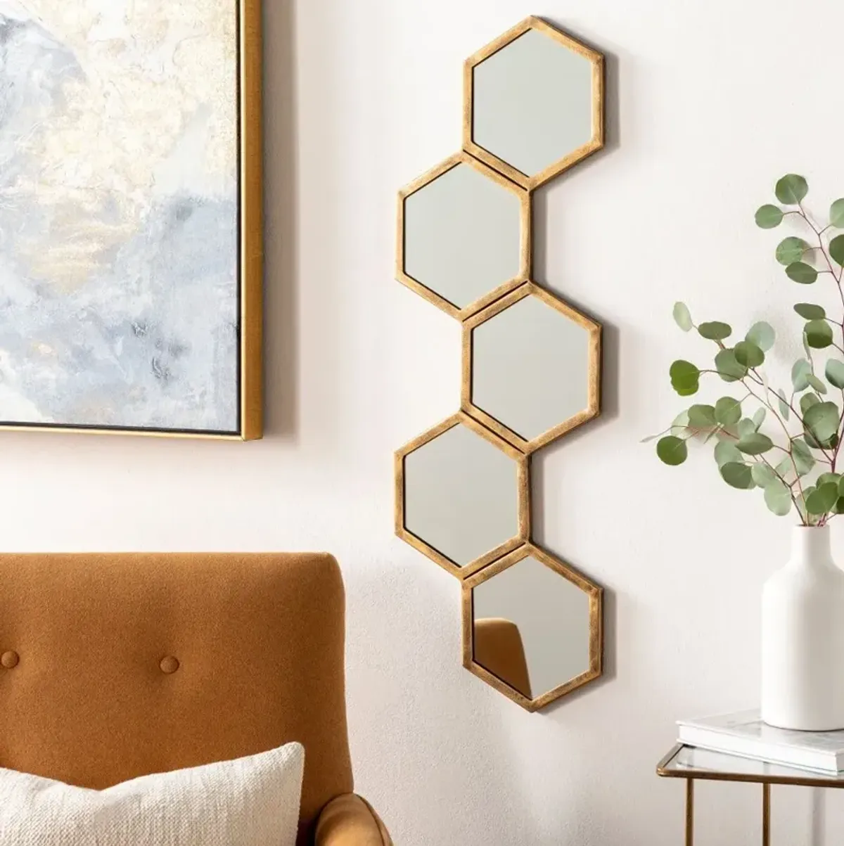 Honeycomb Bronze Accent Mirror