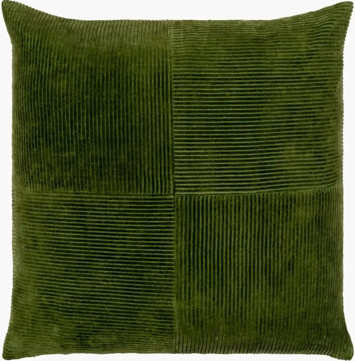 Corduroy Quarters Olive Accent Pillow