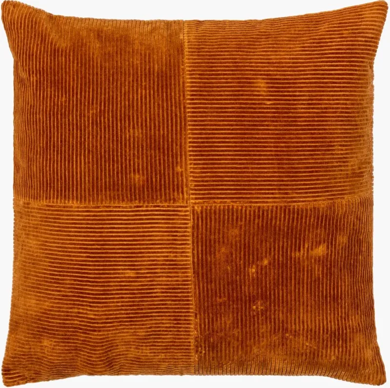 Corduroy Quarters Rust Accent Pillow