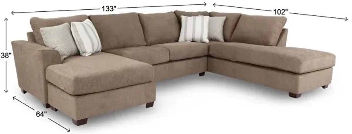 Paxton Light Brown 2 Piece Sectional
