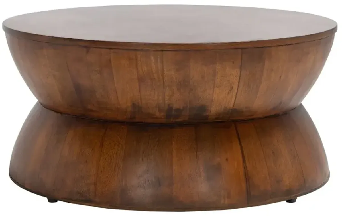 Alecto Dark Walnut Round Coffee Table