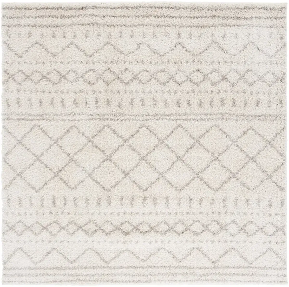 Arizona Shag Ivory and Beige Square Area Rug