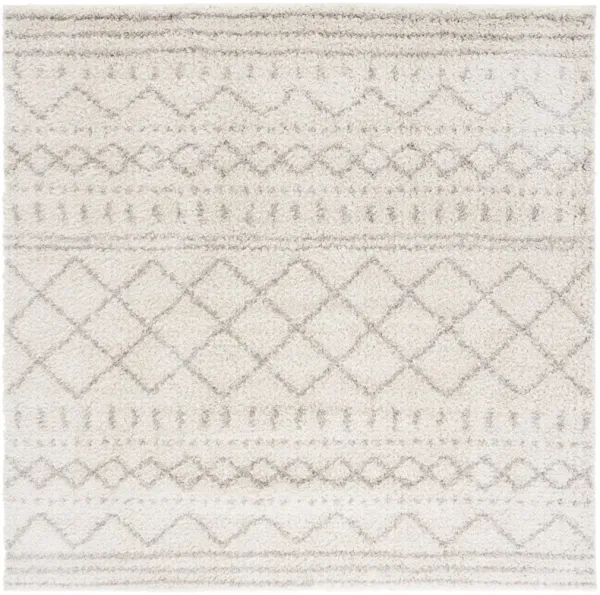 Arizona Shag Ivory and Beige Square Area Rug