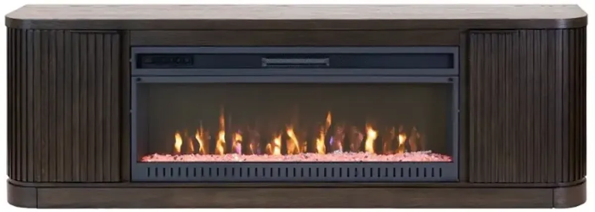 Tulane Brown 76" Fireplace Console