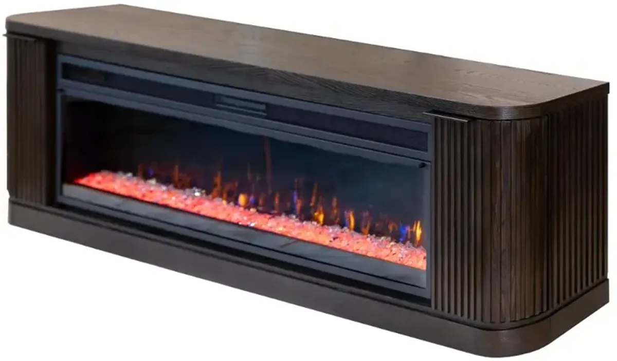 Tulane Brown 84" Fireplace Console