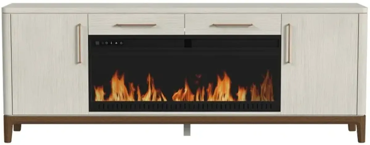 Pomona White 68" Fireplace Console