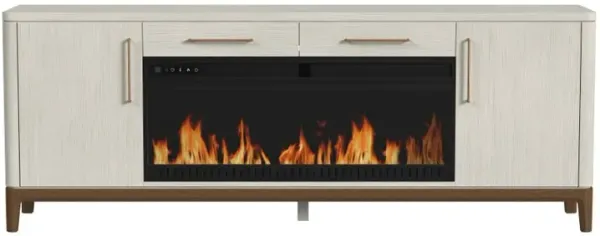 Pomona White 80" Fireplace Console