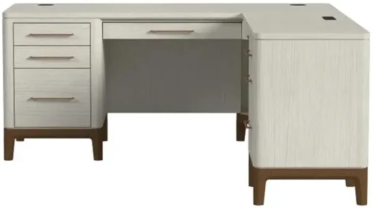 Pomona White L Shaped Desk