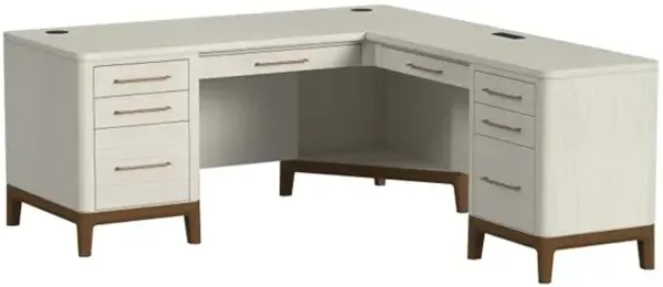 Pomona White L Shaped Desk