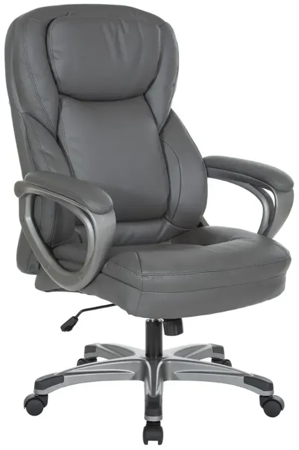 Grey Bonded Leather Office Chair