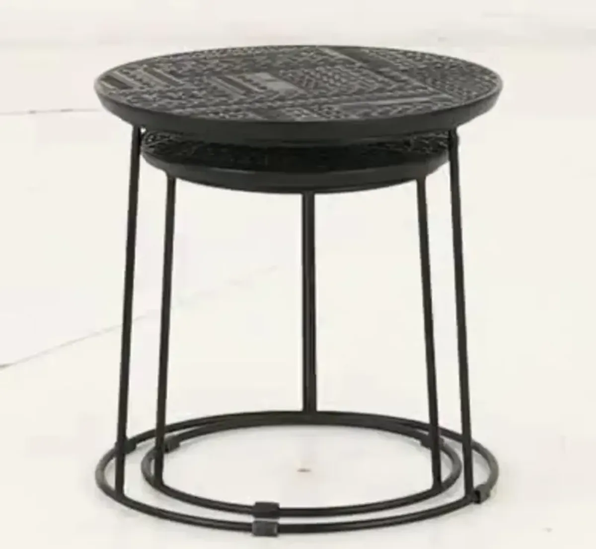 Dark Brown Nesting Tables Set of 2