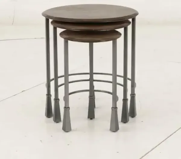 Dark Brown Nesting Table Set of 3