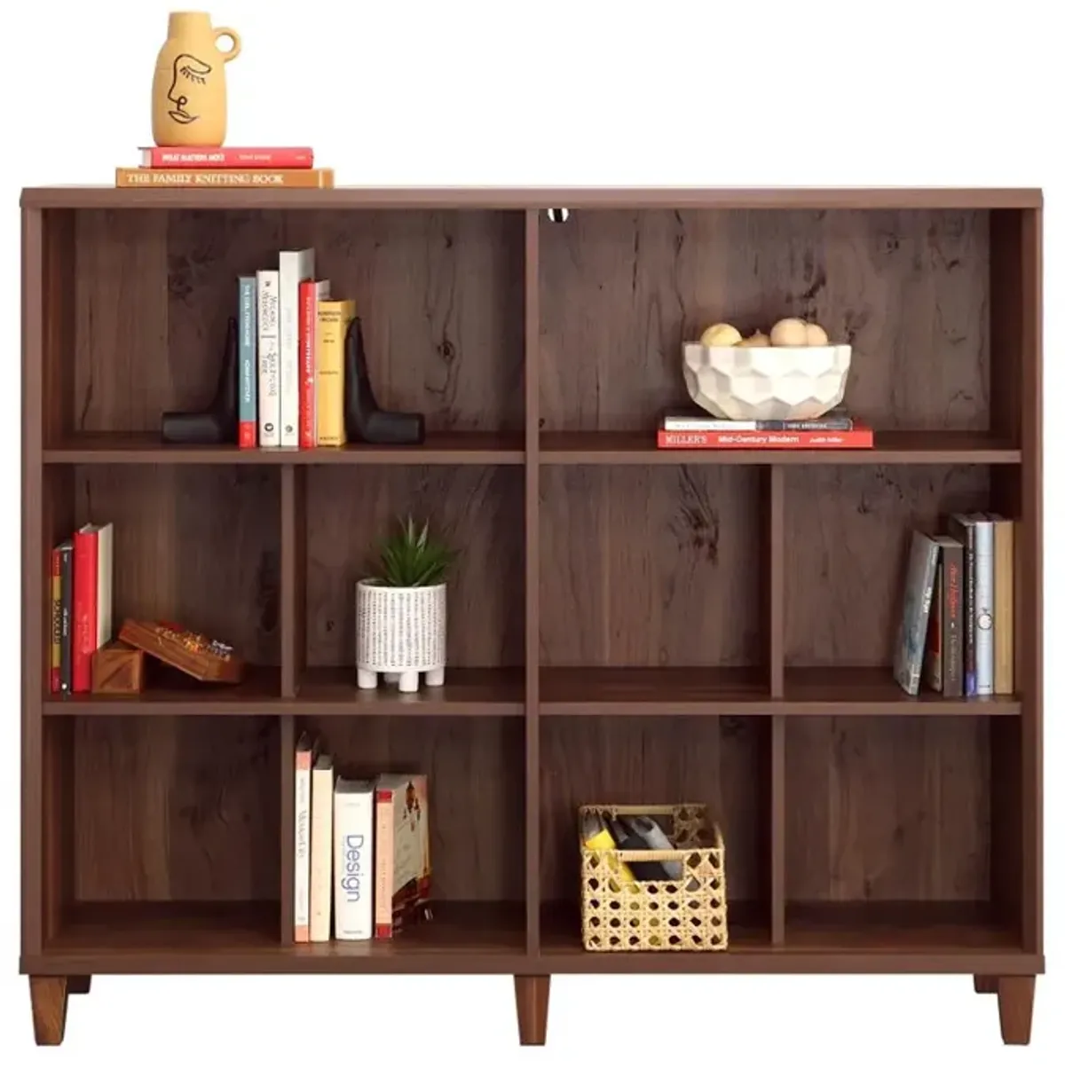 Walnut Brown Display Bookcase