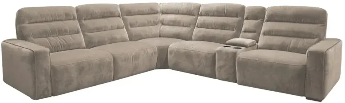 Celeste Mushroom Beige 6 Piece Power Reclining Sectional