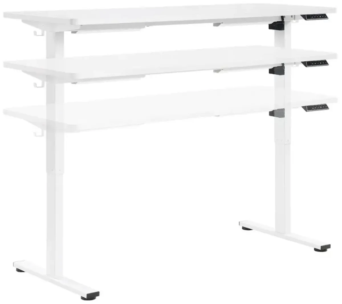 Primo White 59" Sit and Stand Desk