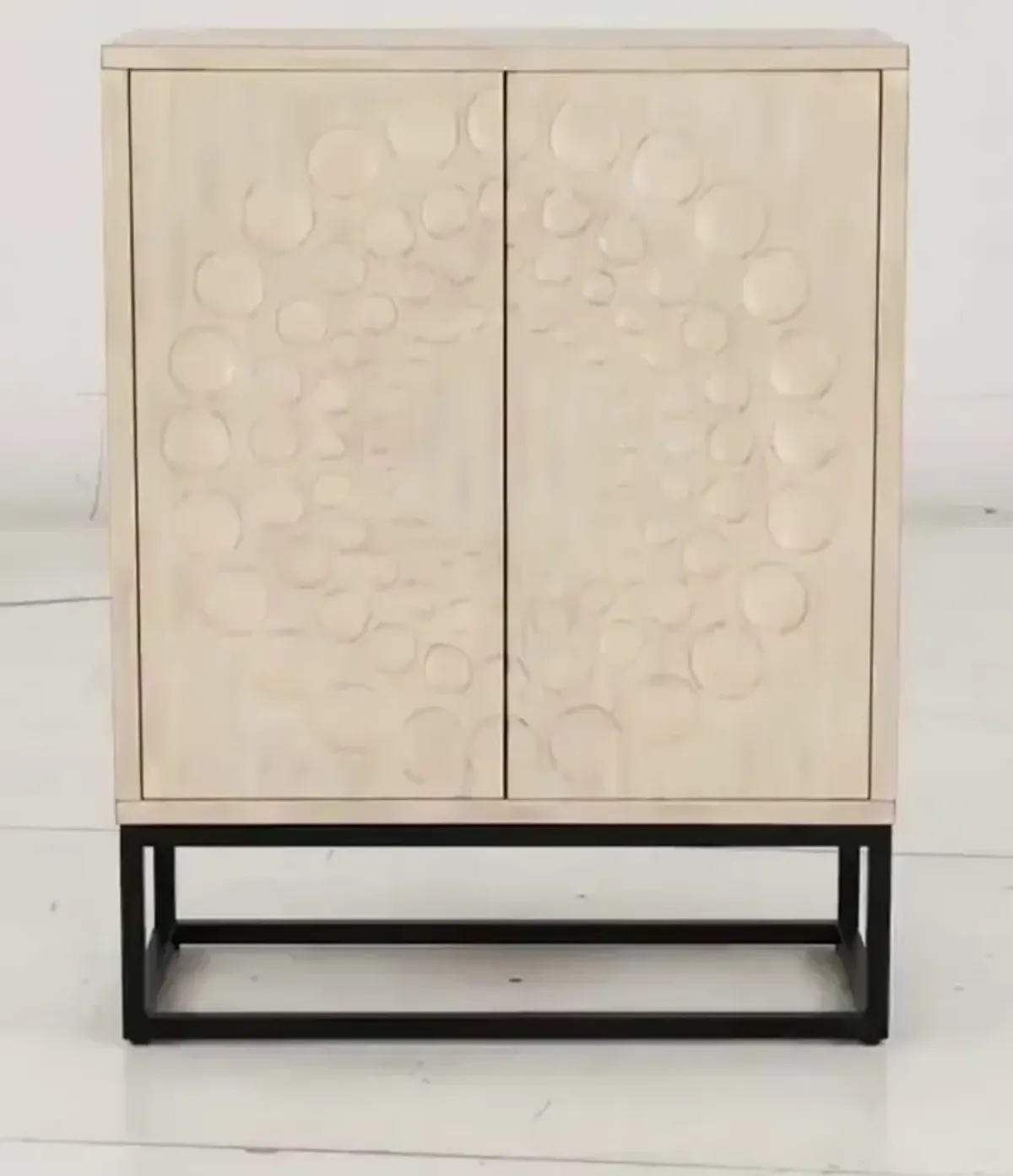 Off White Two Door Bar Cabinet